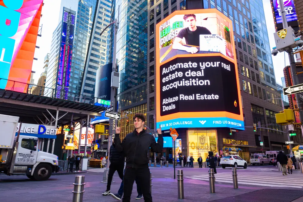 Ablaze Systems billboard in Times Square, New York